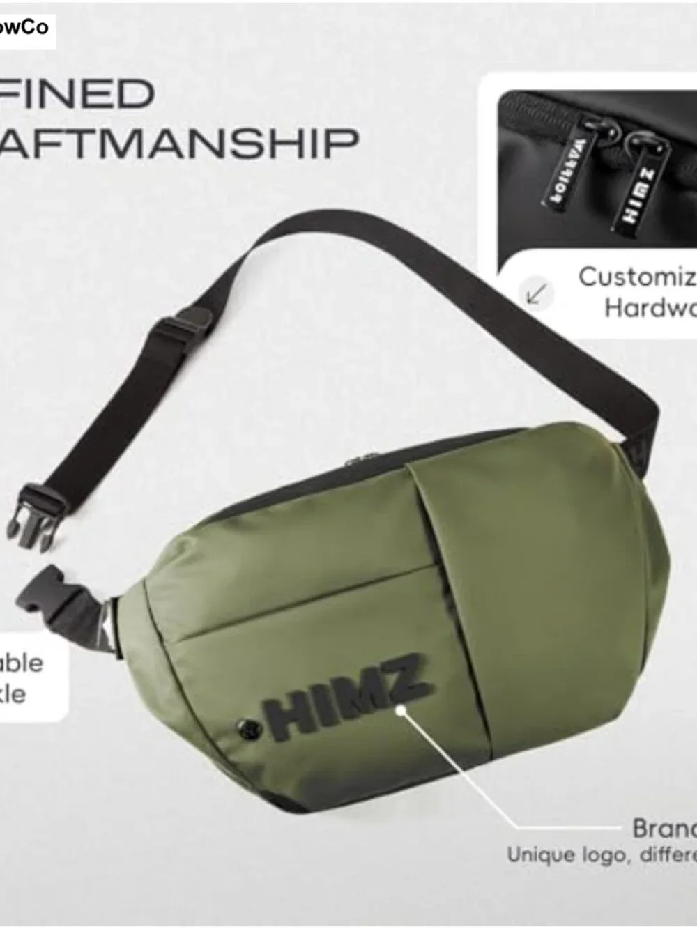 Waterproof Oxford Sling Crossbody Bag Multi-pocket 10.5in iPad